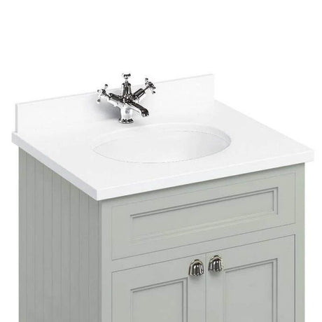 Burlington Minerva White Worktop with Integrated Basin 67cm - BW66 - TAP 'N' SHOWER