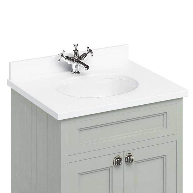 Burlington Minerva White Worktop with Integrated Basin 67cm - BW66 - TAP 'N' SHOWER