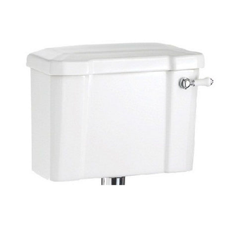 Burlington White Cistern & Lid with White Ceramic Lever 510mm - C1 - TAP 'N' SHOWER