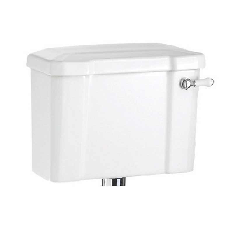 Burlington White Slimline Cistern with Lid & Chrome Ceramic Lever - C3 - TAP 'N' SHOWER