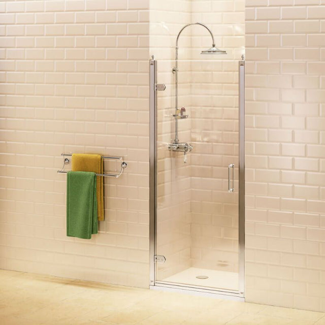 Burlington Hinged Clear Glass Shower Door 900mm - C21 - TAP 'N' SHOWER