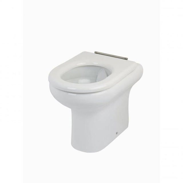 Rak Compact Special Needs High Rimless Back To Wall Pan 455mm - White - COM455BTWPAN - TAP 'N' SHOWER