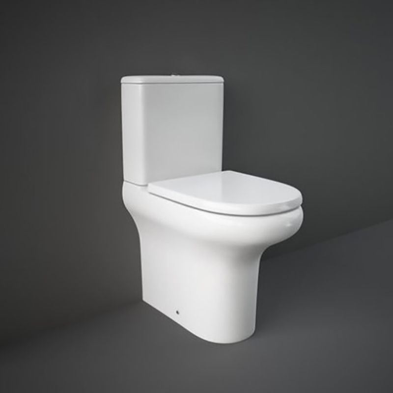 RAK Compact Deluxe High Rimless Close Coupled Back to Wall WC Pan 450mm - White - COMRIM45PAN - TAP 'N' SHOWER
