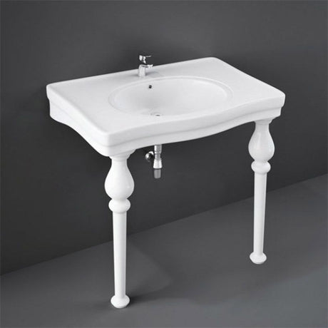 Rak Console Alexandra Basin 1 Tap Hole 850mm - White - CONSMAL1 - TAP 'N' SHOWER