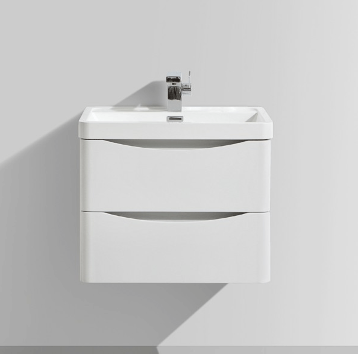 Caselli Bali 2-Drawer Wall Mounted Vanity Unit with Basin - 600mm Wide