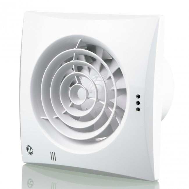 Low noise energy efficient white 150mm kitchen extractor fan with humidity sensor by Blauberg