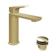 Vado Cameo Lever Mono Basin Mixer and Universal Basin Waste - Satin Brass - CAM - 200/CC - SBR - TAP 'N' SHOWER