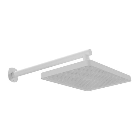 Vado Cameo Fixed Rectangular Shower Head With Wall Mounted Arm - Matt White - CAM - HEAD/SA - MW - TAP 'N' SHOWER