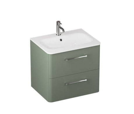 Britton Camberwell Wall Hung 2 - Drawer Vanity Unit 600mm - Earthy Green - C60DDG - TAP 'N' SHOWER