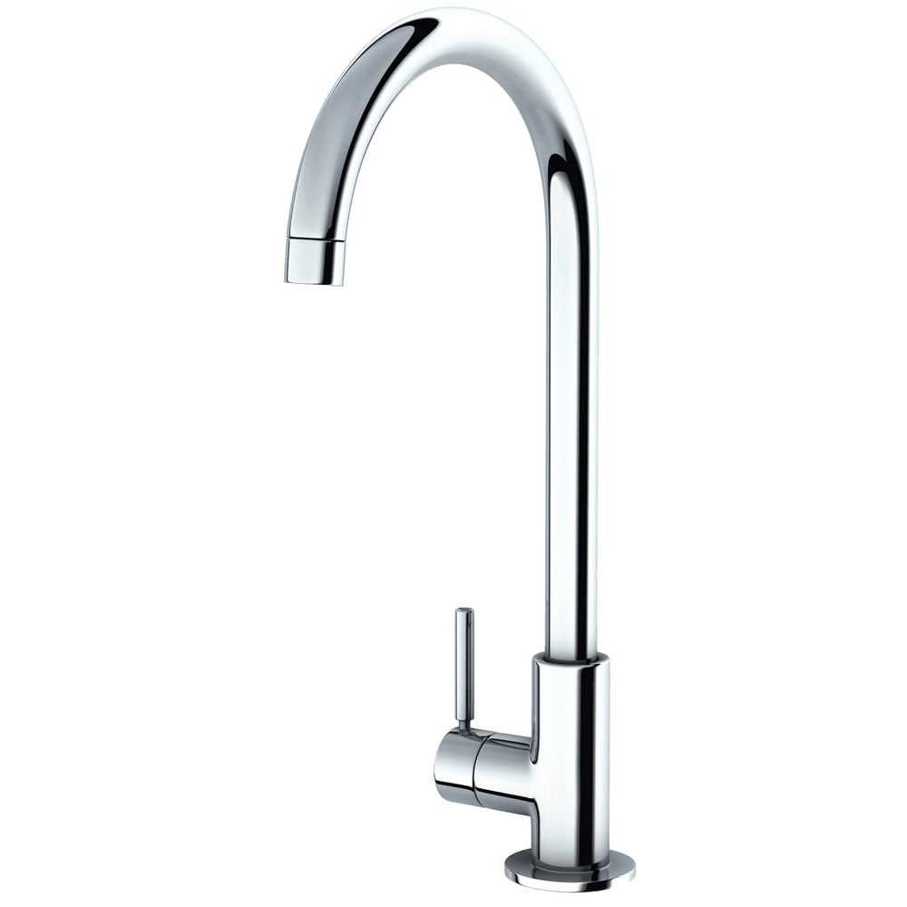 Carron Phoenix Savoy single lever chrome kitchen tap with high-arc spout and modern finish