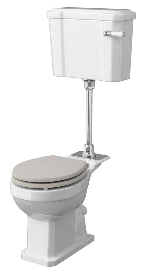 Launde Abbey Richmond Mid Level Pan Cistern and Flush Pipe Kit - White - TAP 'N' SHOWER