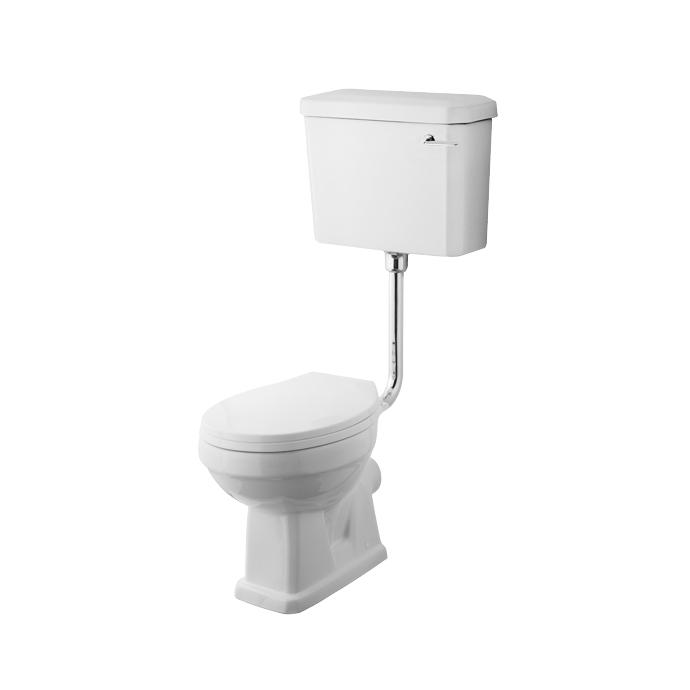 Nuie Carlton White Traditional Low Level Pan, Cistern & Flush Pipe Kit - CCT001 - TAP 'N' SHOWER