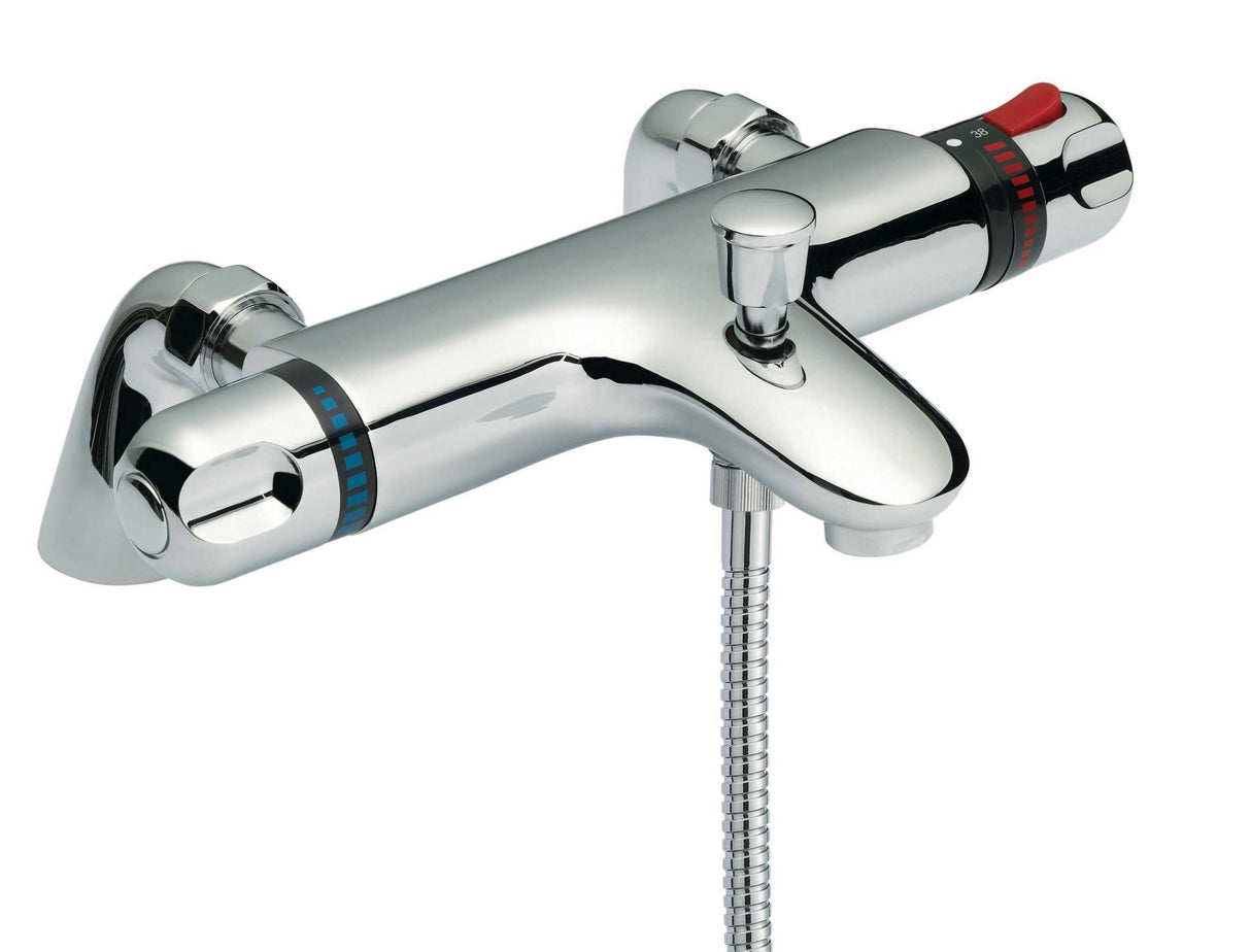 Nuie Thermostatic Reef Bath Shower Mixer Tap - Chrome - CD324