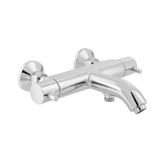Vado Celsius Exposed chrome thermostatic bath shower mixer wall mounted without shower kit