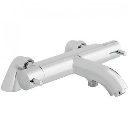 Vado Celsius Exposed chrome thermostatic bath shower mixer with pillar mount and dual lever control