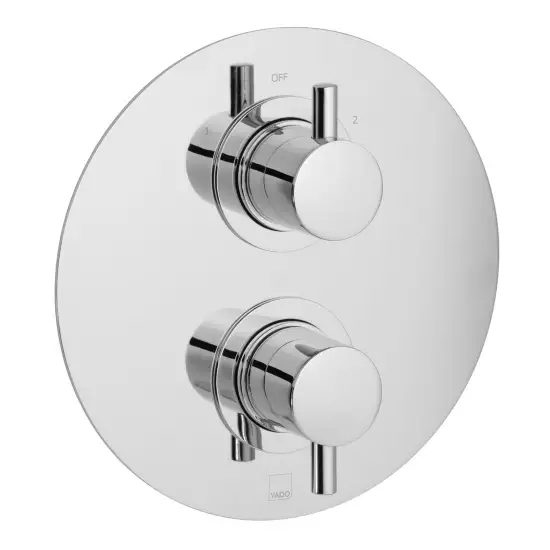 Vado Celsius 2 Outlet 2 Handle Thermostatic Valve - Chrome - CEL - 148D/2/RO - C/P - TAP 'N' SHOWER