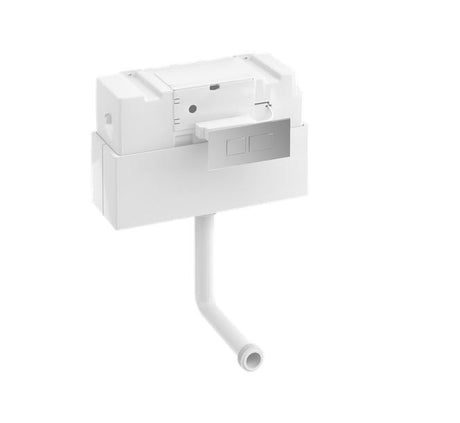 Britton Top/Front Access Concealed Cistern and Chrome Flush Plate - White Gloss - W32A - TAP 'N' SHOWER