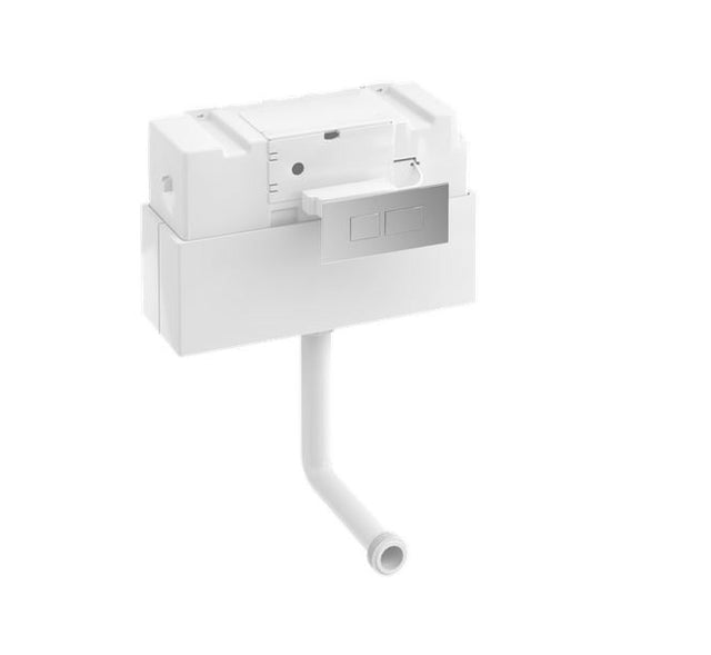 Britton Top/Front Access Concealed Cistern and Chrome Flush Plate - White Gloss - W32A - TAP 'N' SHOWER