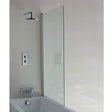 Cleargreen 6mm Glass hinged bath screen with aluminium profile and limescale-resistant coating for square baths