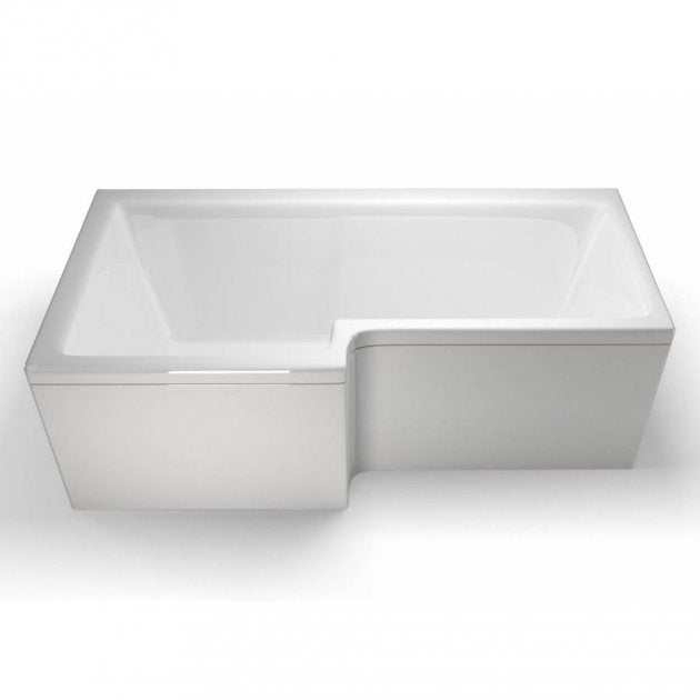 Cleargreen Left Handed Ecosquare Shower Bath 1700mm Length x 850mm/700mm Wide - White - R17 - TAP 'N' SHOWER