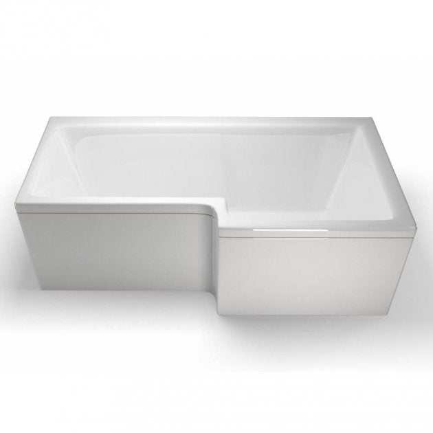Cleargreen Right Handed Ecosquare Shower Bath 1700mm Length x 850mm/700mm Wide - White - R18 - TAP 'N' SHOWER