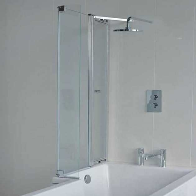 Cleargreen 6mm Glass Left Handed Hinged End Panel EcoSquare Bath Screen 1450mm High x 820mm Wide - Clear - BS8L - TAP 'N' SHOWER