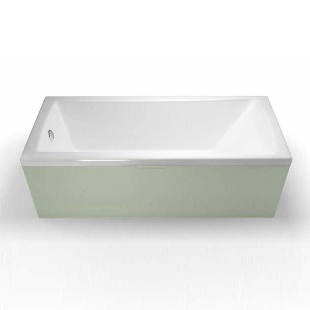 Cleargreen Single Ended Rectangular Sustain Bath 1600mm white acrylic heat-retaining bathtub with composite baseboards and steel leg frame