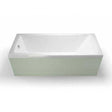 Cleargreen Single Ended Sustain rectangular white bath 1700mm by 800mm with overflow and steel rim support