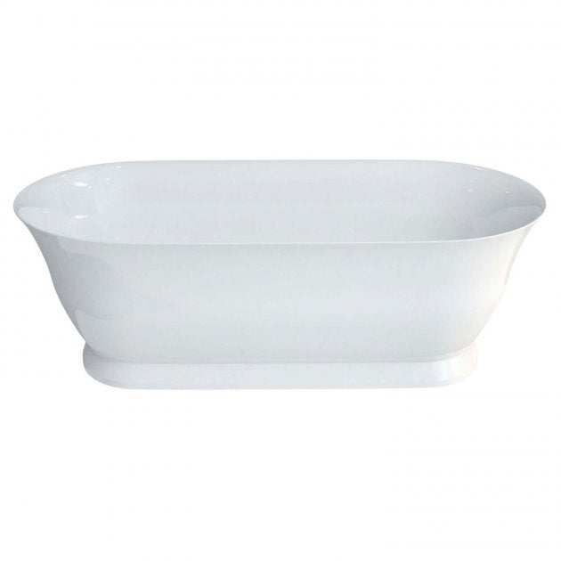 Clearwater Clear Stone Florenza white freestanding oval bath with rounded corners and traditional design