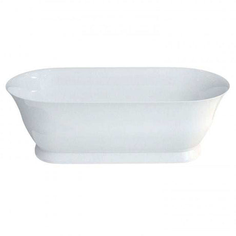 Clearwater Clear Stone Florenza white freestanding oval bath with rounded corners and traditional design
