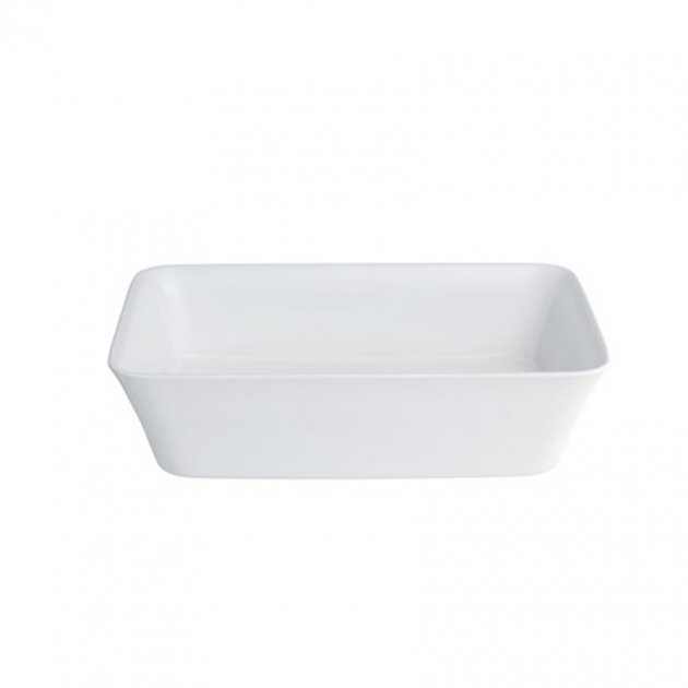 Clearwater 0 Tap Hole Palermo Clear Stone Sit - On Countertop Basin 550mm Wide - Gloss White - B3CCS - TAP 'N' SHOWER
