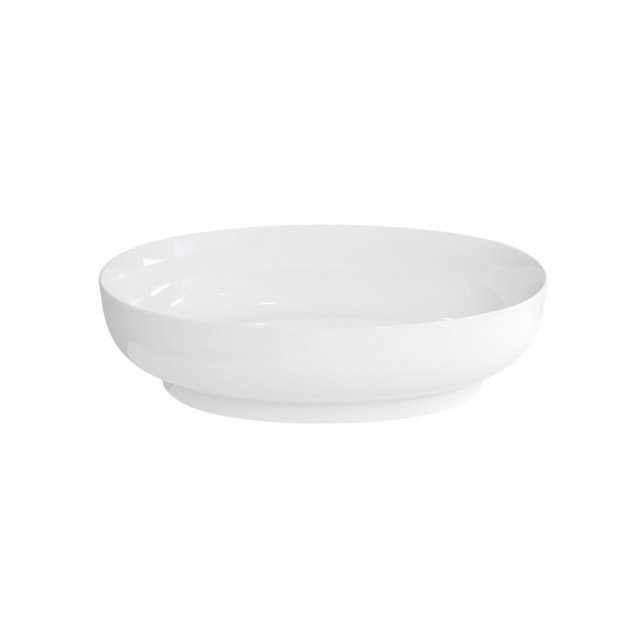 Clearwater 0 Tap Hole Puro Clear Stone Sit - On Countertop Basin 550mm Wide - Gloss White - B13ECS - TAP 'N' SHOWER