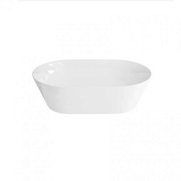 Clearwater 0 Tap Hole gloss white oval sit-on countertop basin 550mm wide