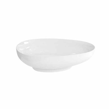 Clearwater 0 Tap Hole teardrop-shaped white countertop basin with gloss finish, 550mm wide