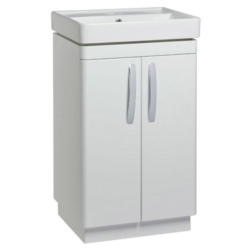Tavistock Compass Gloss White 500mm Freestanding Basin Vanity Unit ONLY - CM500FW - TAP 'N' SHOWER