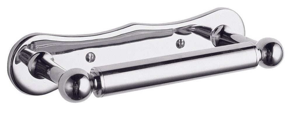 Launde Abbey Victrion Dog Bone Toilet Roll Holder with Back Plate - Brushed Chrome - TAP 'N' SHOWER