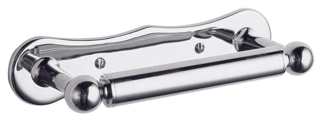Launde Abbey Victrion Dog Bone Toilet Roll Holder with Back Plate - Brushed Chrome - TAP 'N' SHOWER