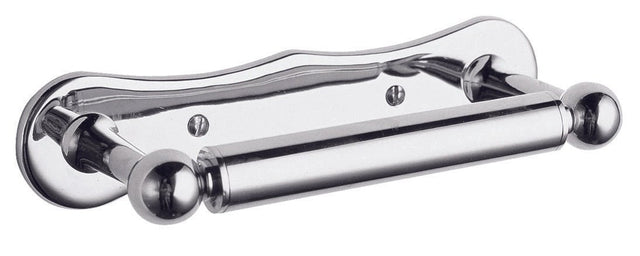 Launde Abbey Victrion Dog Bone Toilet Roll Holder with Back Plate - Brushed Chrome - TAP 'N' SHOWER
