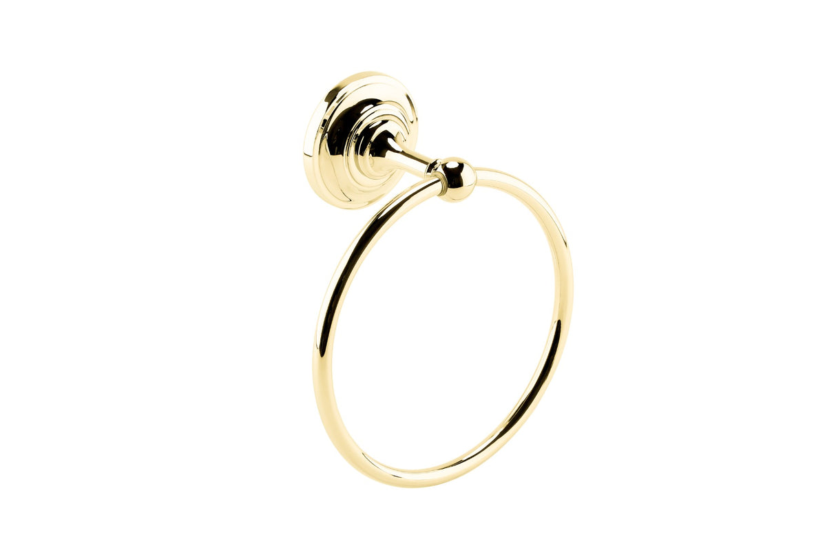 Launde Abbey Victrion Classic Rounded Towel Ring - Gold - TAP 'N' SHOWER