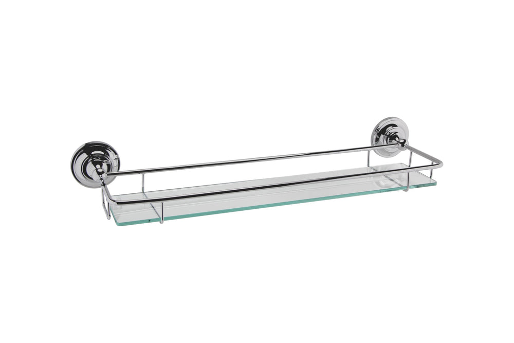 Launde Abbey Victrion Gallery Shelf - Brushed Chrome - TAP 'N' SHOWER