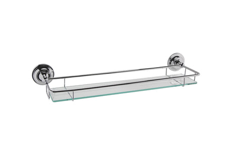 Launde Abbey Victrion Gallery Shelf - Brushed Chrome - TAP 'N' SHOWER