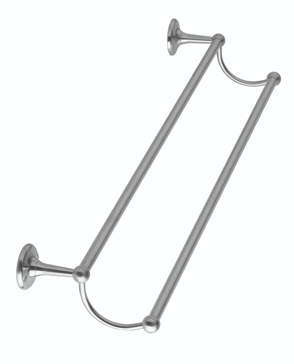 Launde Abbey Victrion Double Towel Rail - Brushed Chrome - TAP 'N' SHOWER