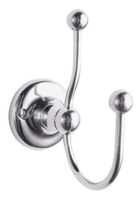 Launde Abbey Victrion Double Robe Hook - Chrome - TAP 'N' SHOWER