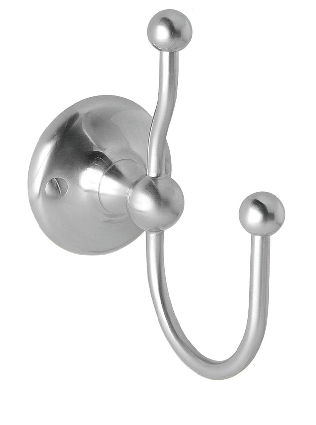 Launde Abbey Victrion Double Robe Hook - Brushed Chrome - TAP 'N' SHOWER