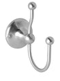 Launde Abbey Victrion Double Robe Hook - Brushed Chrome - TAP 'N' SHOWER