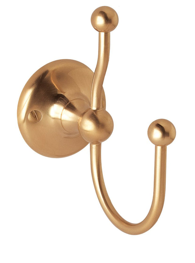 Launde Abbey Victrion Double Robe Hook - Brushed Copper - TAP 'N' SHOWER
