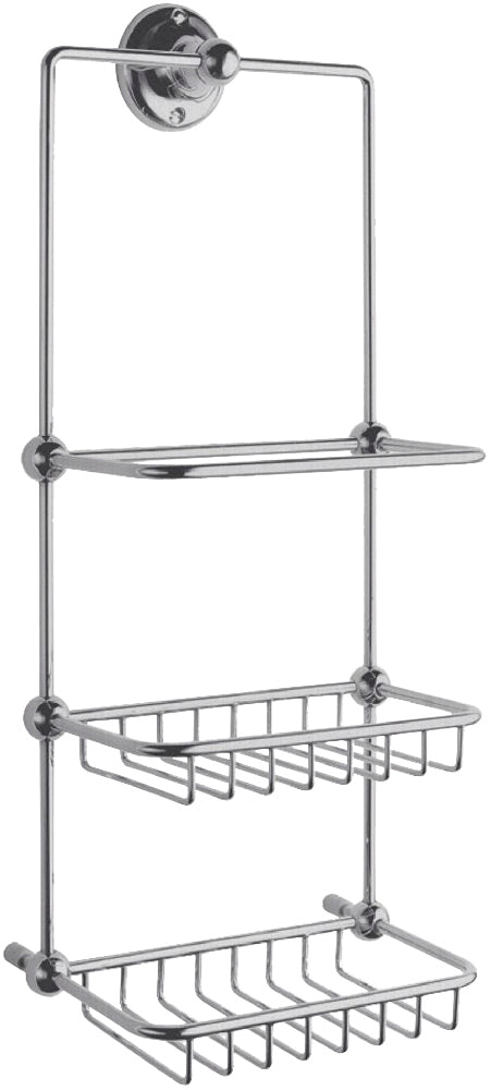 Launde Abbey Victrion Shower Tidy - Brushed Chrome - TAP 'N' SHOWER