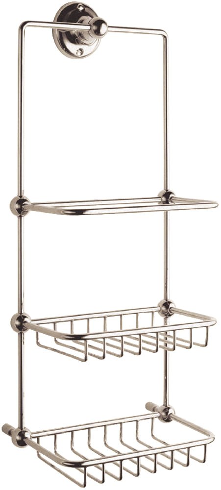 Launde Abbey Victrion 3 Tier Shower Tidy - Nickel - TAP 'N' SHOWER