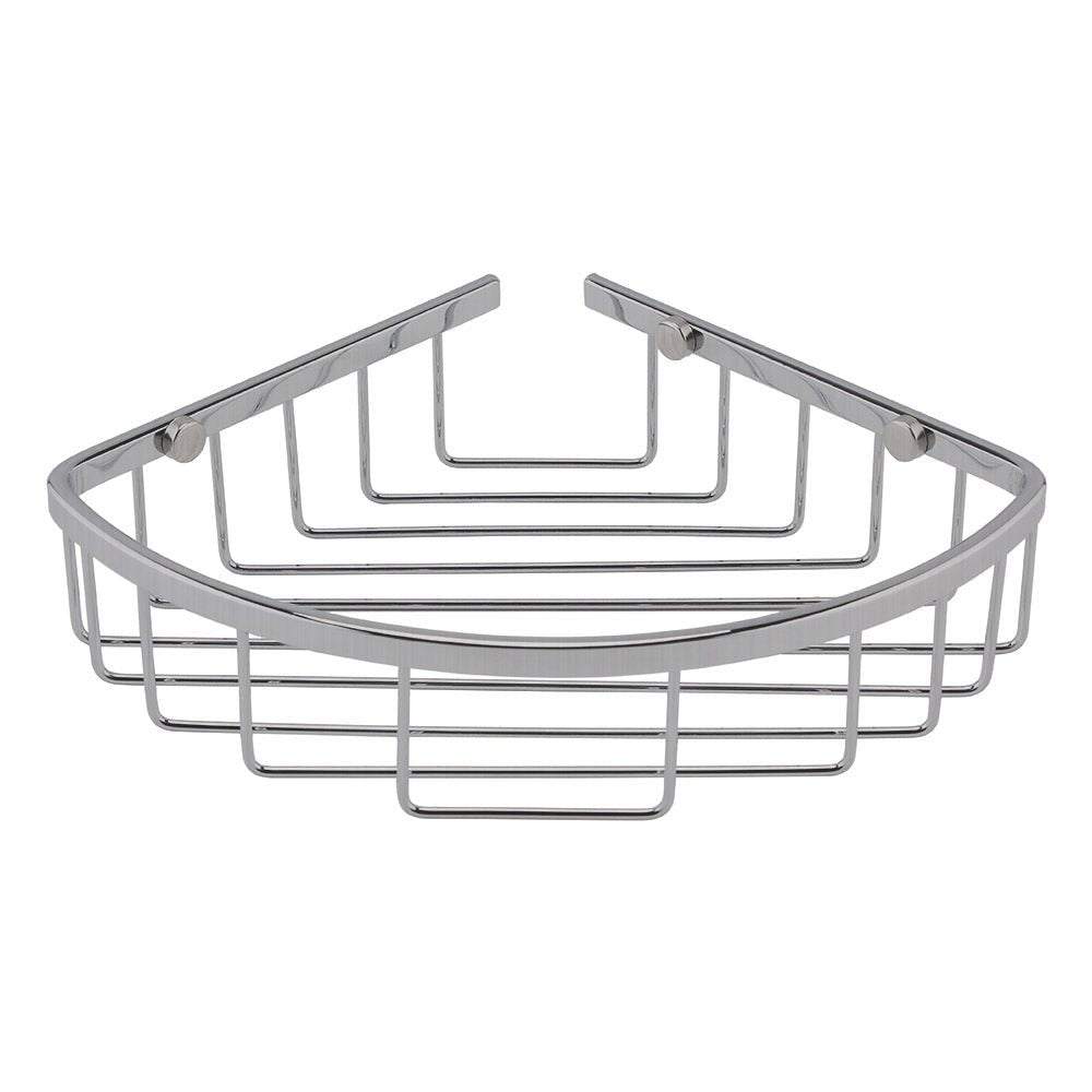Launde Abbey Victrion Corner Shower Basket - Brushed Chrome - TAP 'N' SHOWER