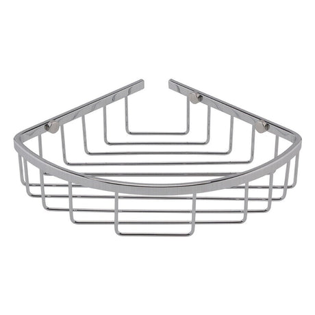 Launde Abbey Victrion Corner Shower Basket - Brushed Chrome - TAP 'N' SHOWER
